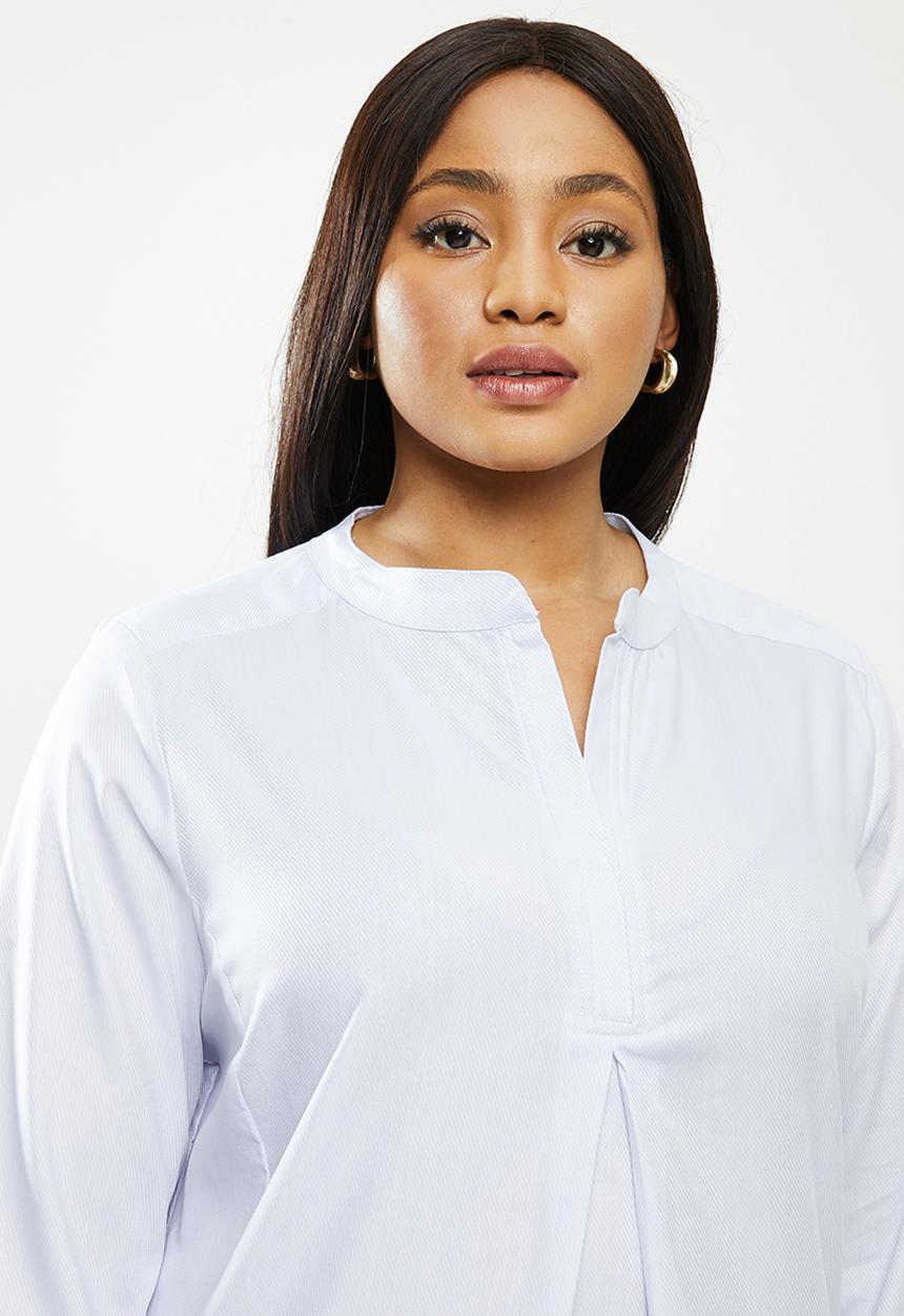 AMANDA LAIRD CHERRY - Plus lungro tunic - ice brushed twill