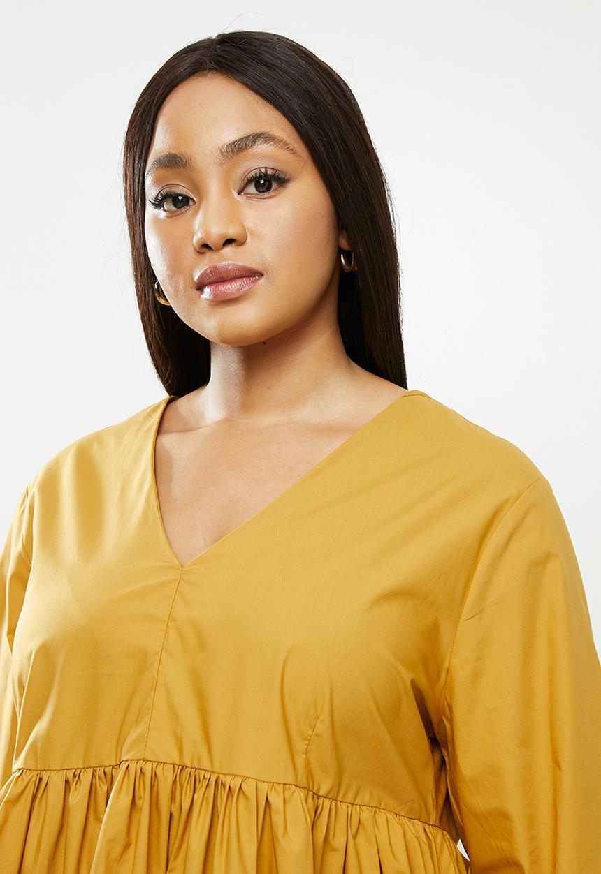 AMANDA LAIRD CHERRY - Plus lethaba dress -  honey brushed poplin