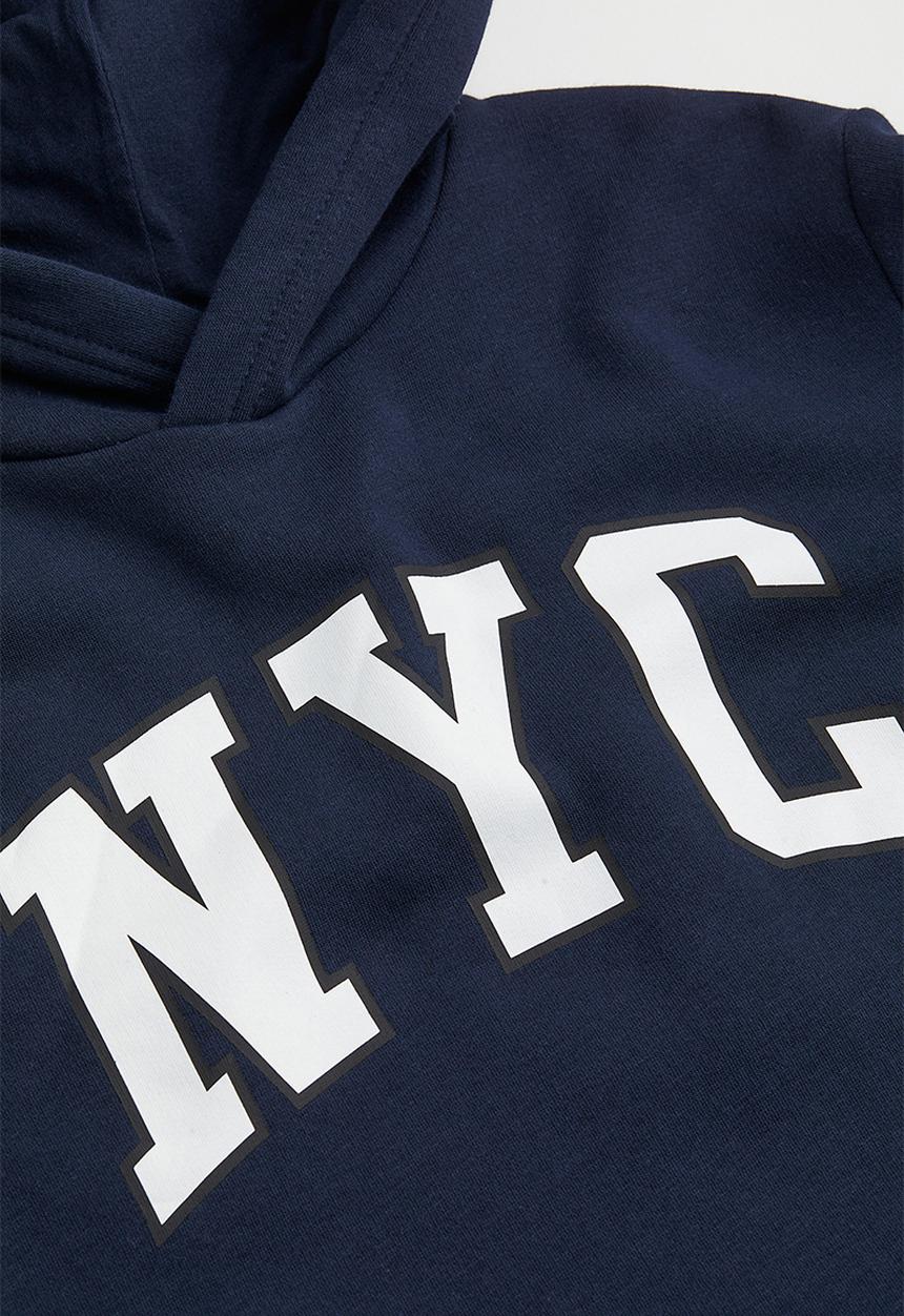 H&M - Printed hoodie - dark blue/nyc