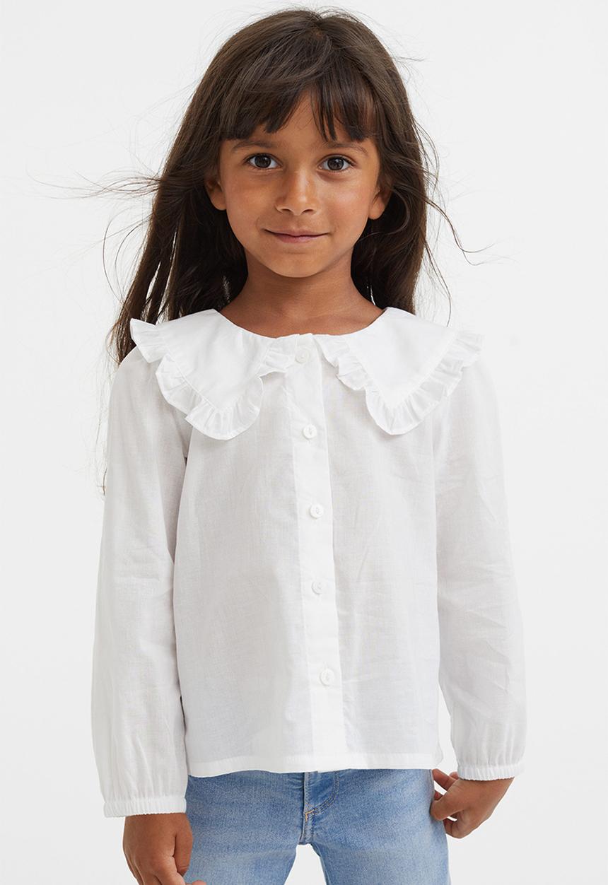H&M - Frill-collared blouse - white