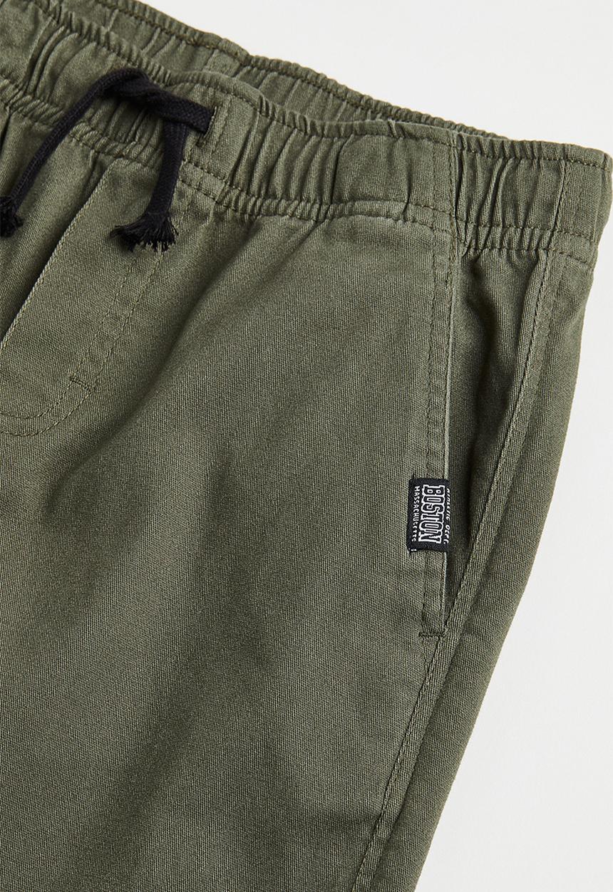H&M - Cotton twill joggers - dark khaki green