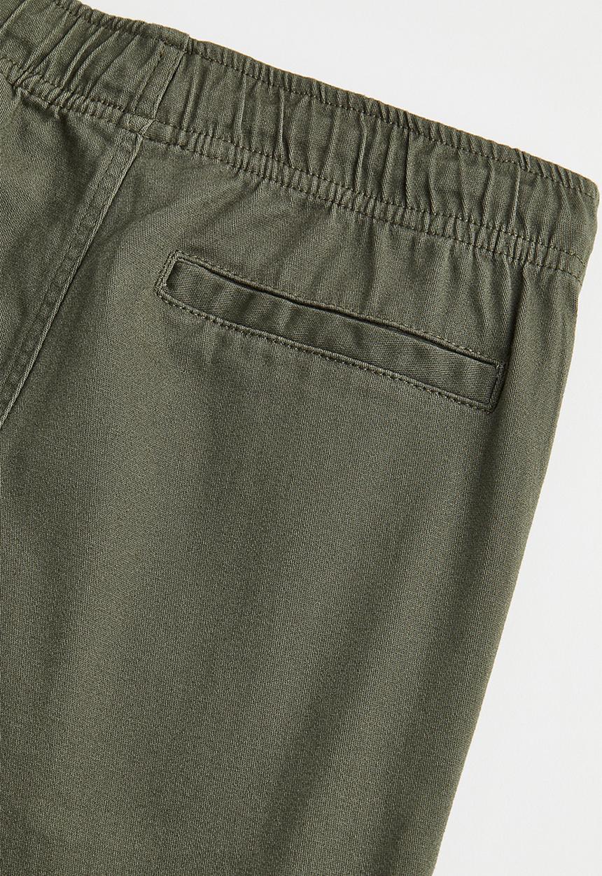 H&M - Cotton twill joggers - dark khaki green