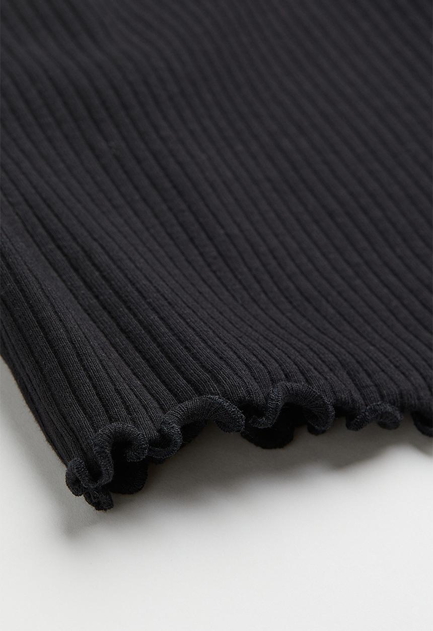 H&M - Ribbed cotton jersey top - black