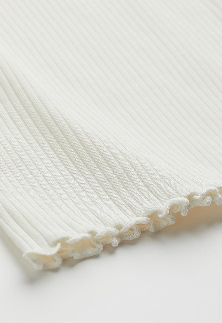 H&M - Ribbed cotton jersey top - white