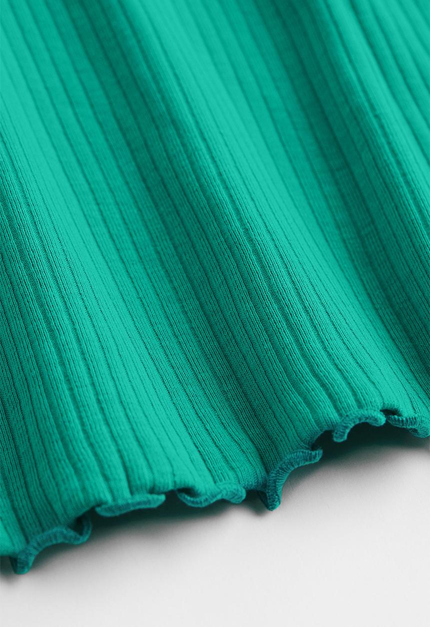 H&M - Ribbed cotton jersey top - green