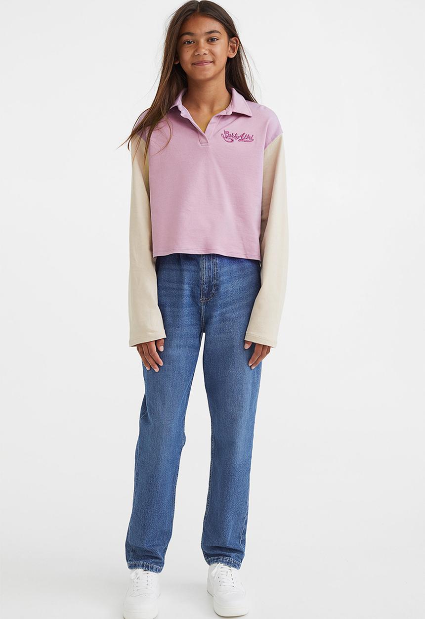 H&M - Cotton rugby shirt - light purple/sprt athl