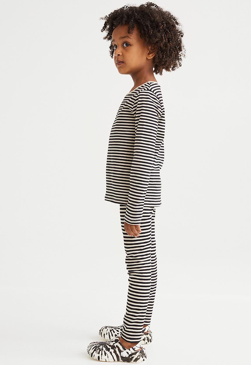 H&M - 3-Pack jersey leggings - purple/striped