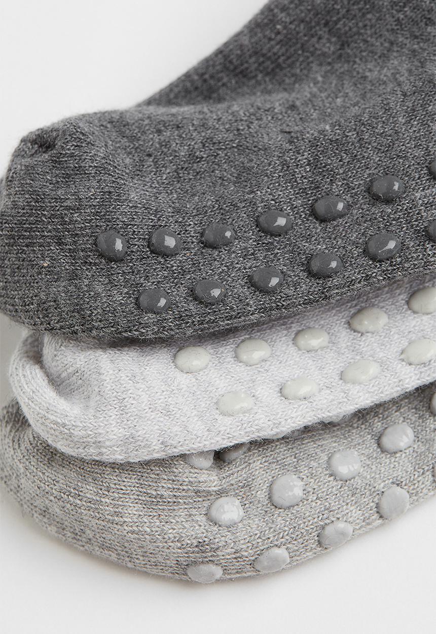 H&M - 3 Pack anti-slip-socks - grey