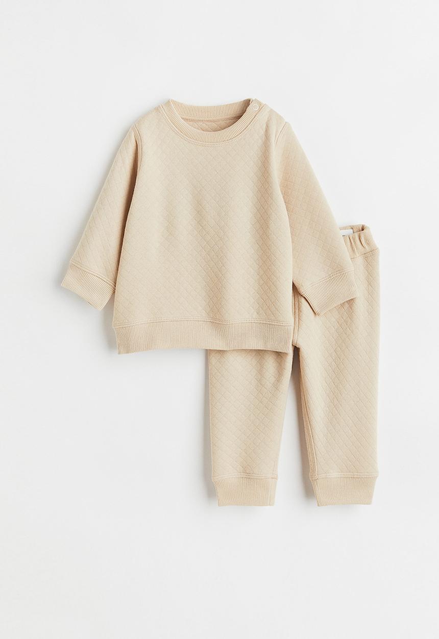 H&M - 2 Piece quilted set - beige