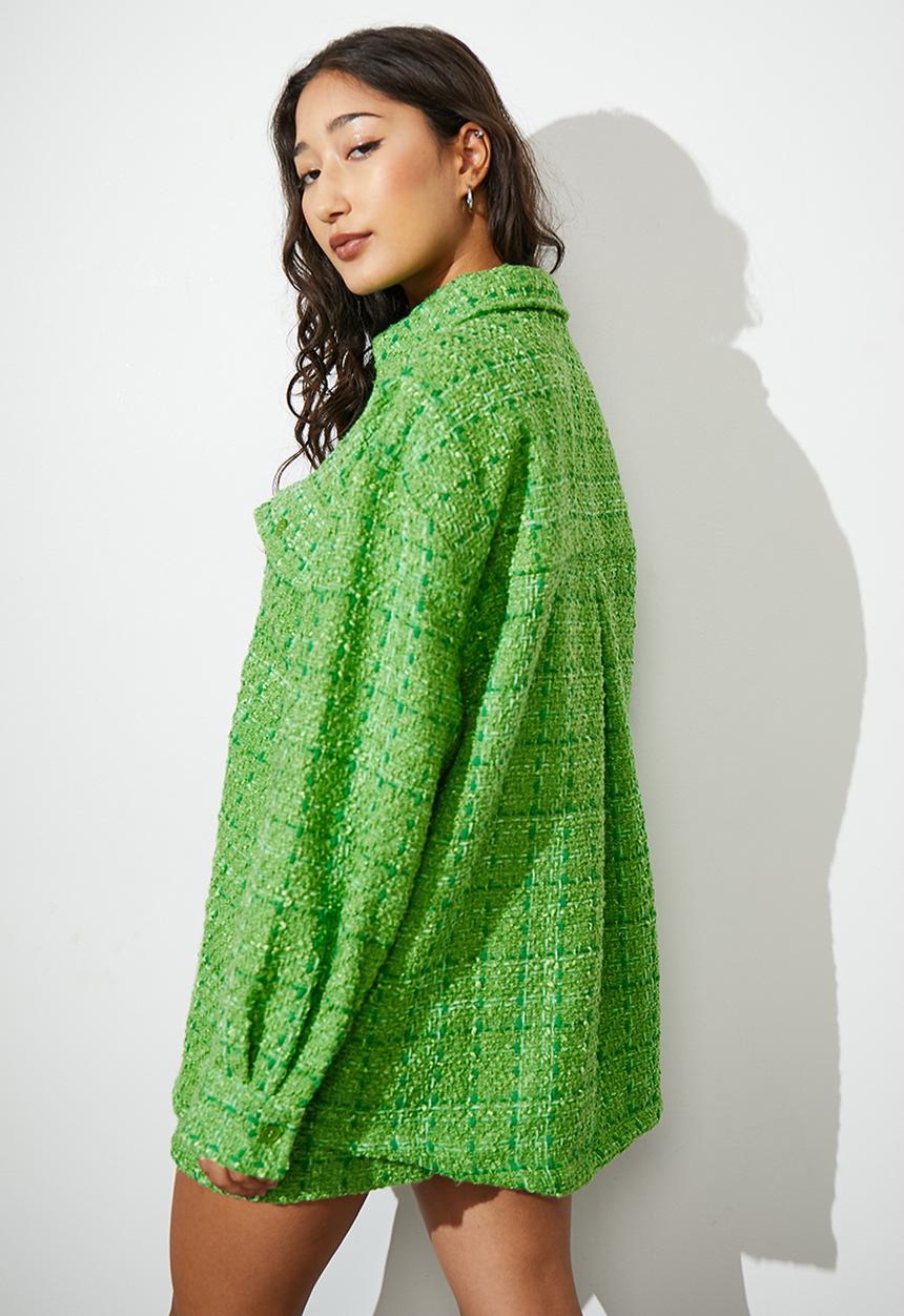 Superbalist - Tweed overshirt - green check