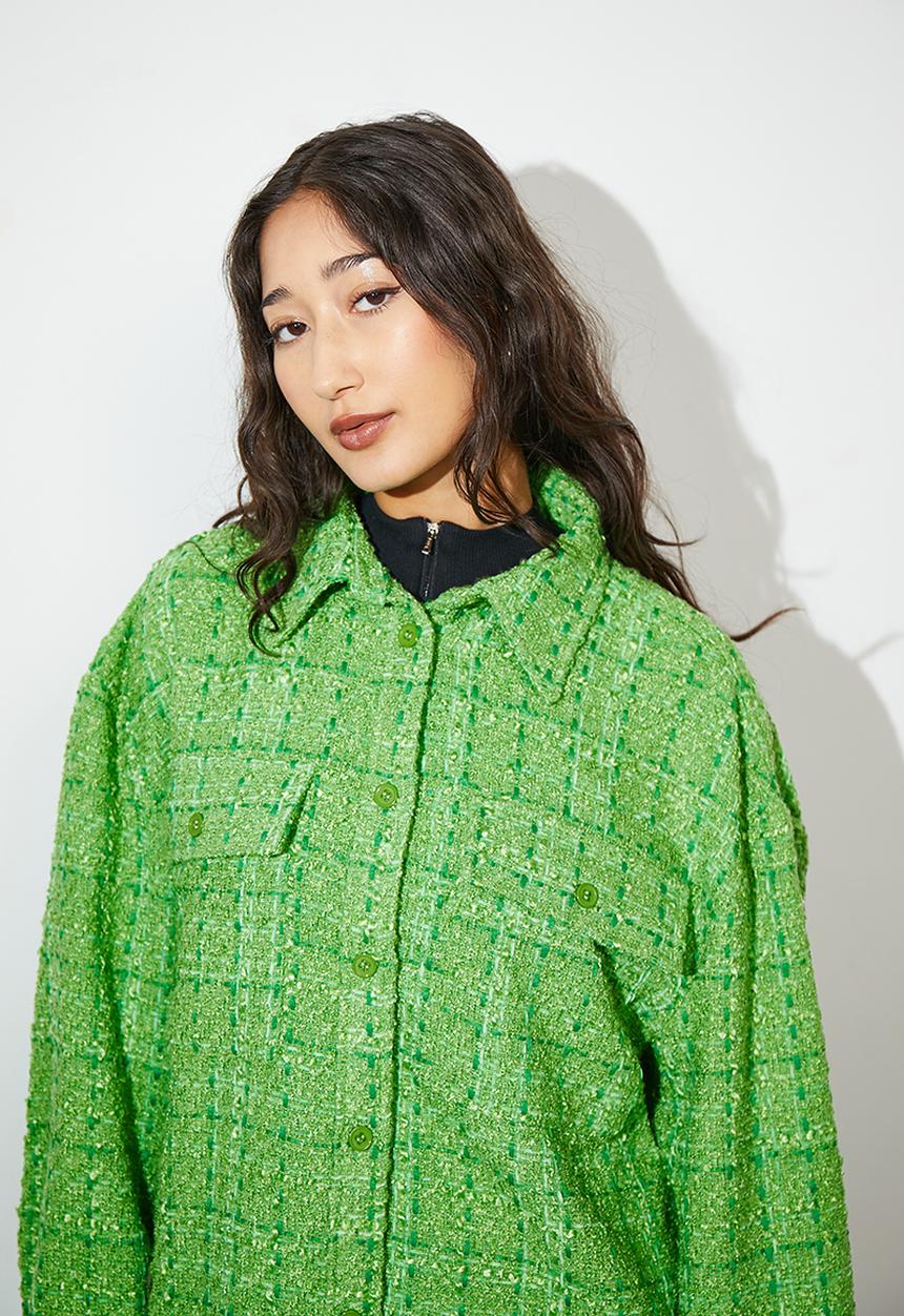 Superbalist - Tweed overshirt - green check