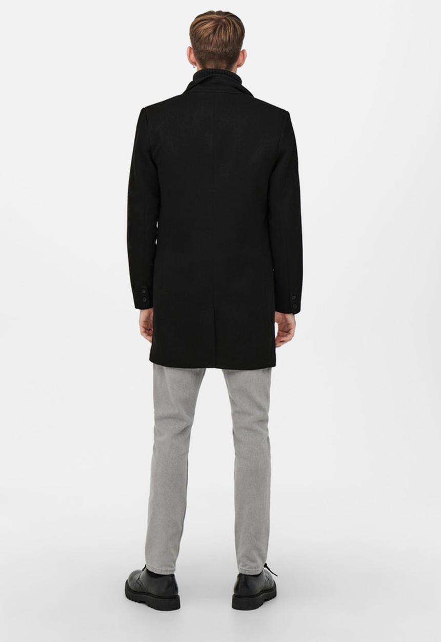 Only & Sons - Onsjulian king coat in otw vd - black