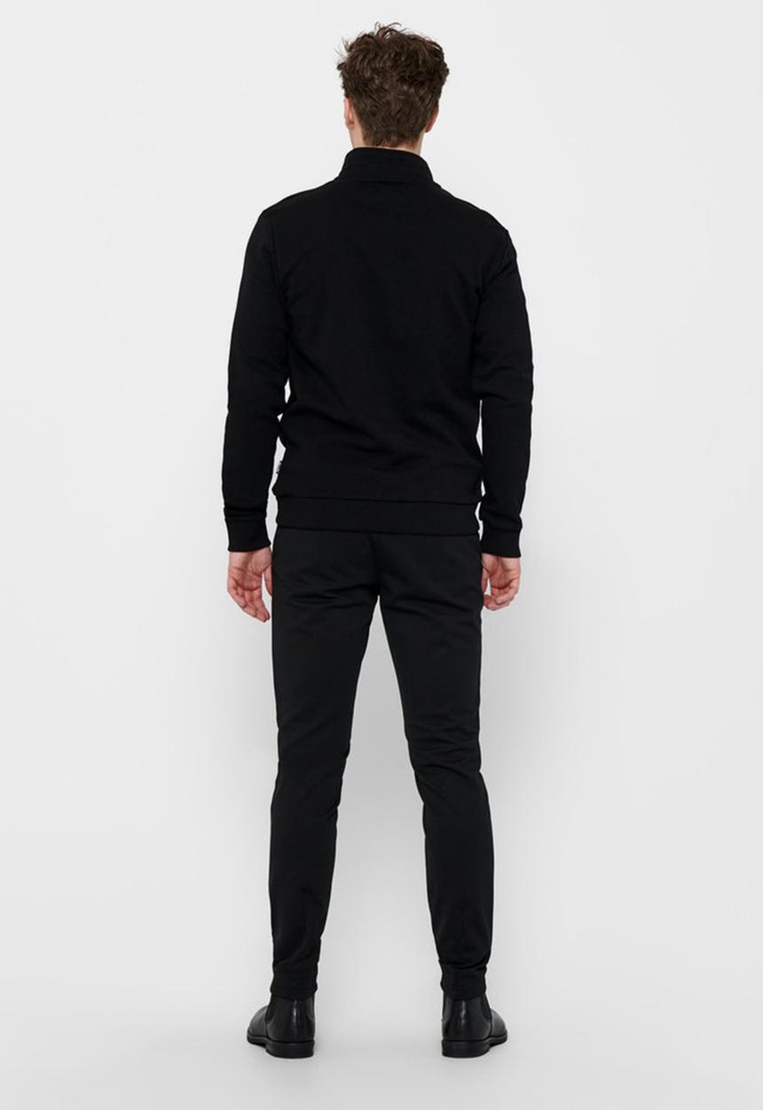 Only & Sons - Onsceres half zip sweat - black