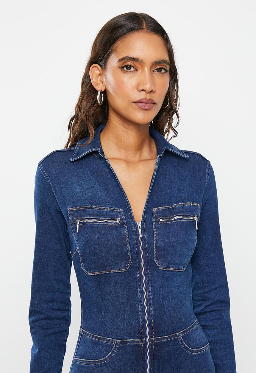 SISSY BOY - Groove babe: jumpsuit with front zip - med vintage