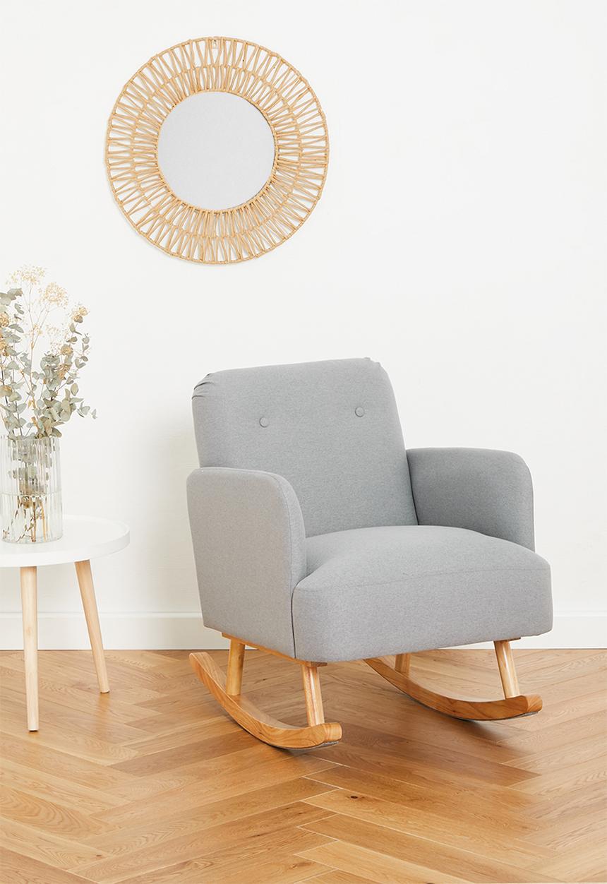 Sixth Floor - Elvi rocking accent chair - marshmallow grey