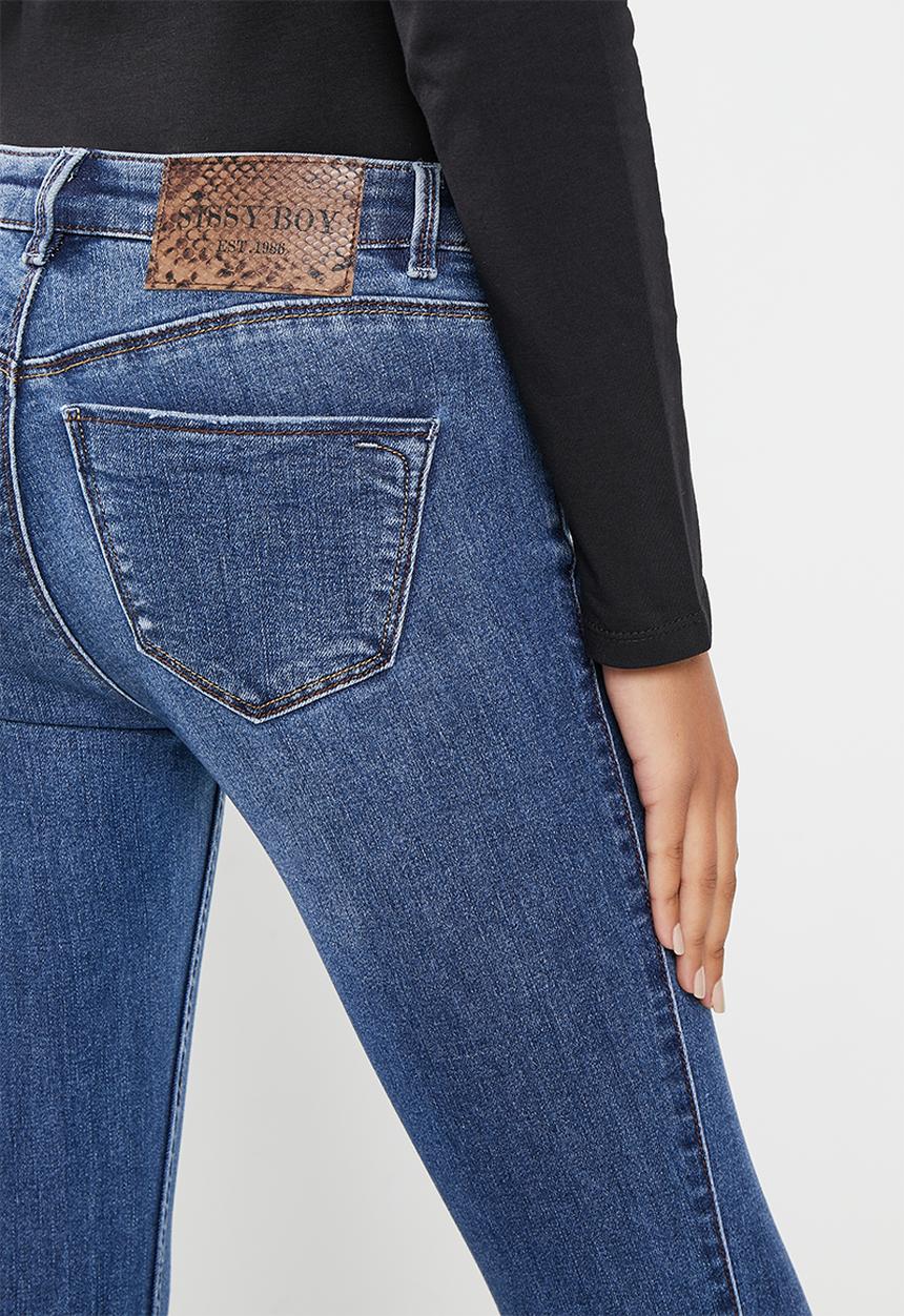 SISSY BOY - Twilight blue: jon jon basic skinny with patch - dark vintage
