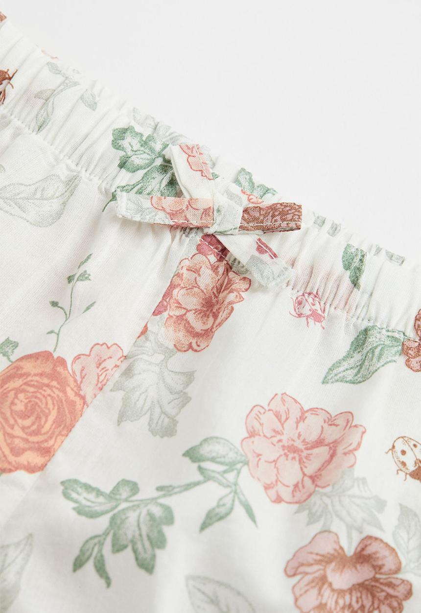 H&M - 2 Piece cotton set - white/roses