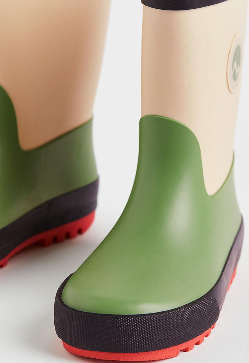 H&M - Printed wellingtons - light green & beige