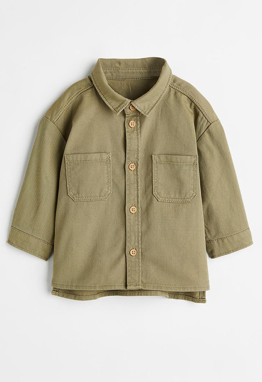 H&M - Cotton twill shacket - khaki green