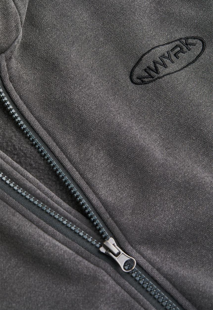 H&M - Zip-through hoodie - dark grey/new york
