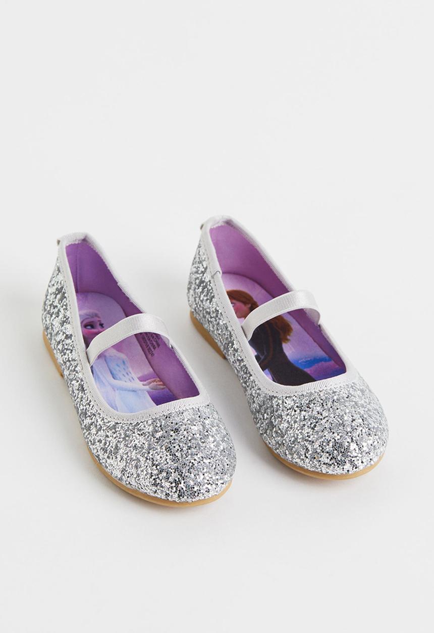 H&M - Glittery ballet pumps - silver-coloured/frozen