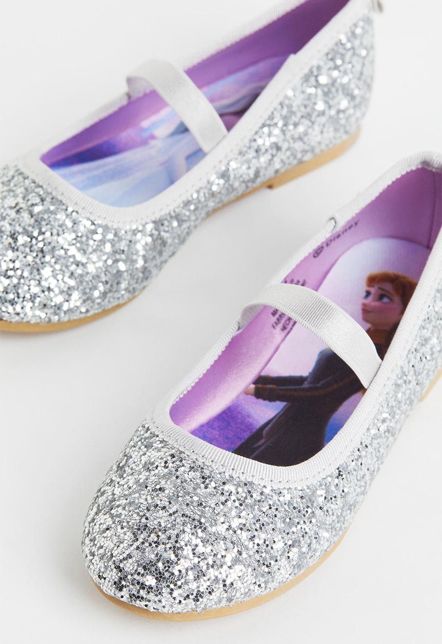 H&M - Glittery ballet pumps - silver-coloured/frozen
