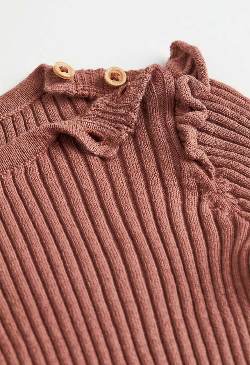 H&M - 2-Piece rib-knit cotton set - brown