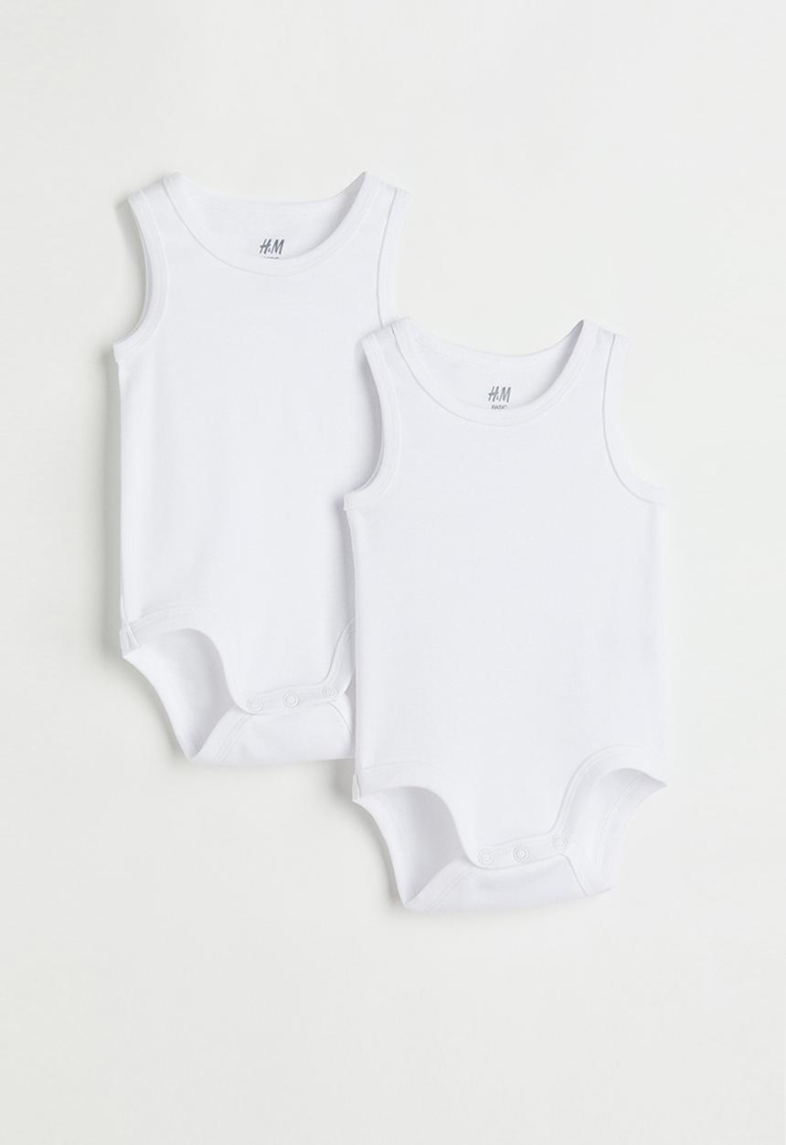 H&M - 2-pack cotton bodysuits - white
