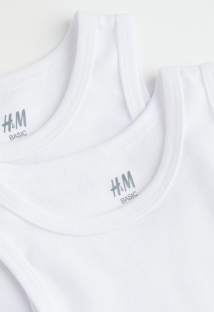 H&M - 2-pack cotton bodysuits - white