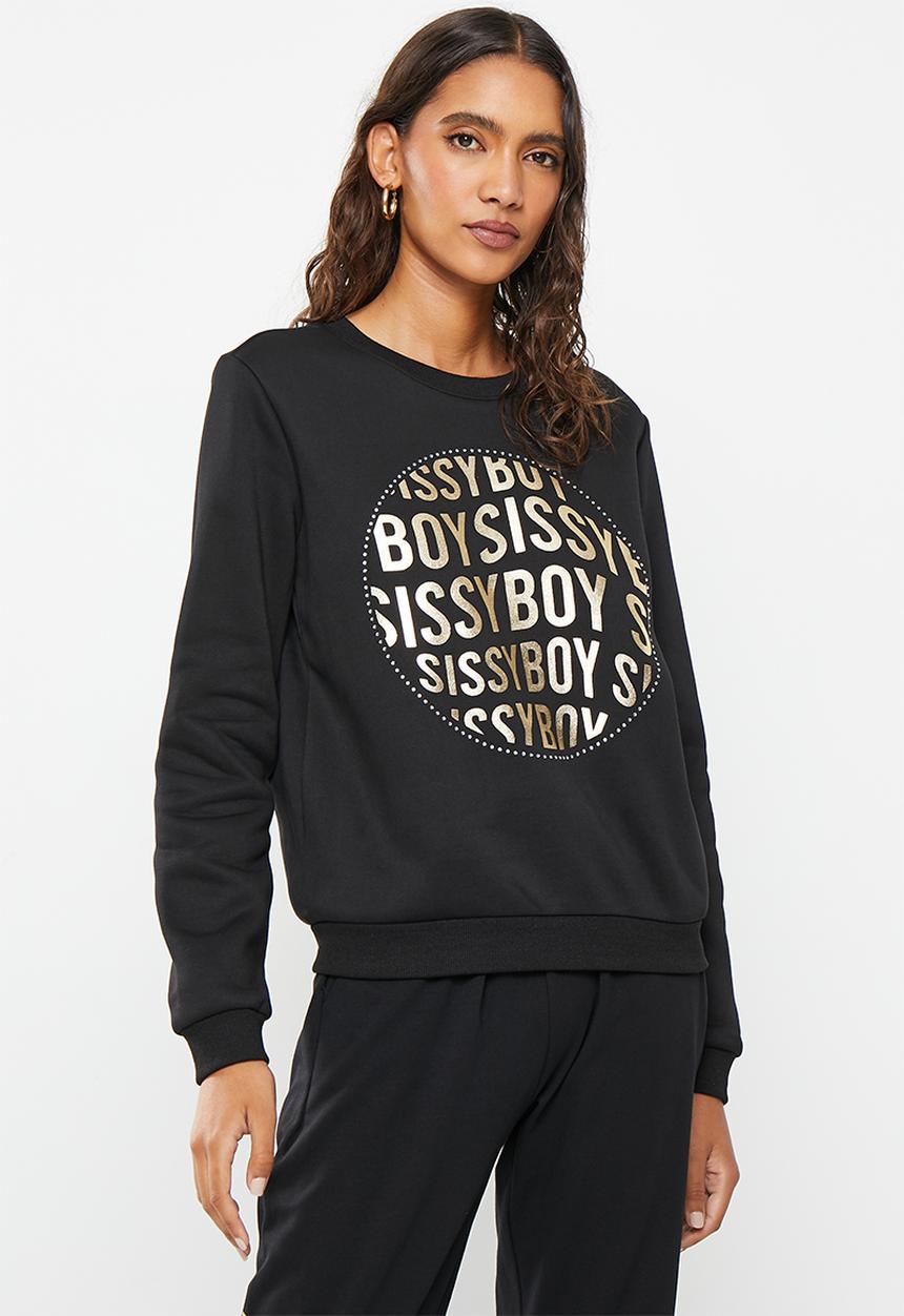 SISSY BOY - Mone: crew neck sweat top with long sleeves - black