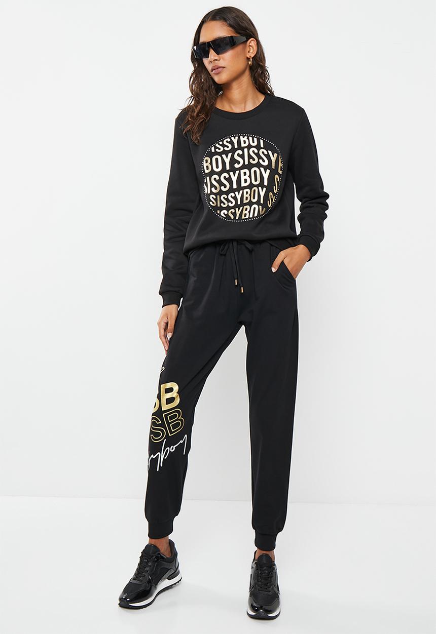 SISSY BOY - Mone: crew neck sweat top with long sleeves - black