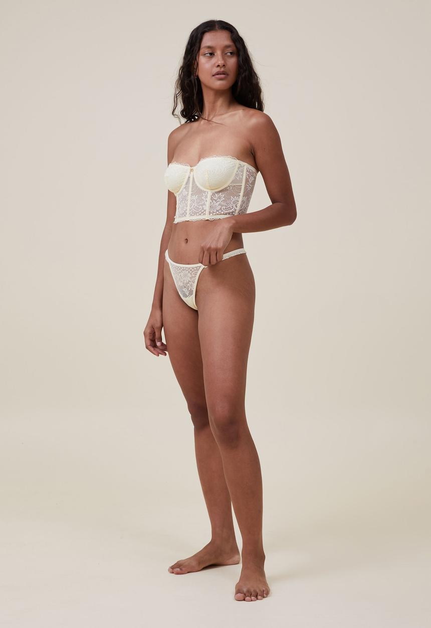 Cotton On - Cassie lace tanga g-string brief - sugar cookie
