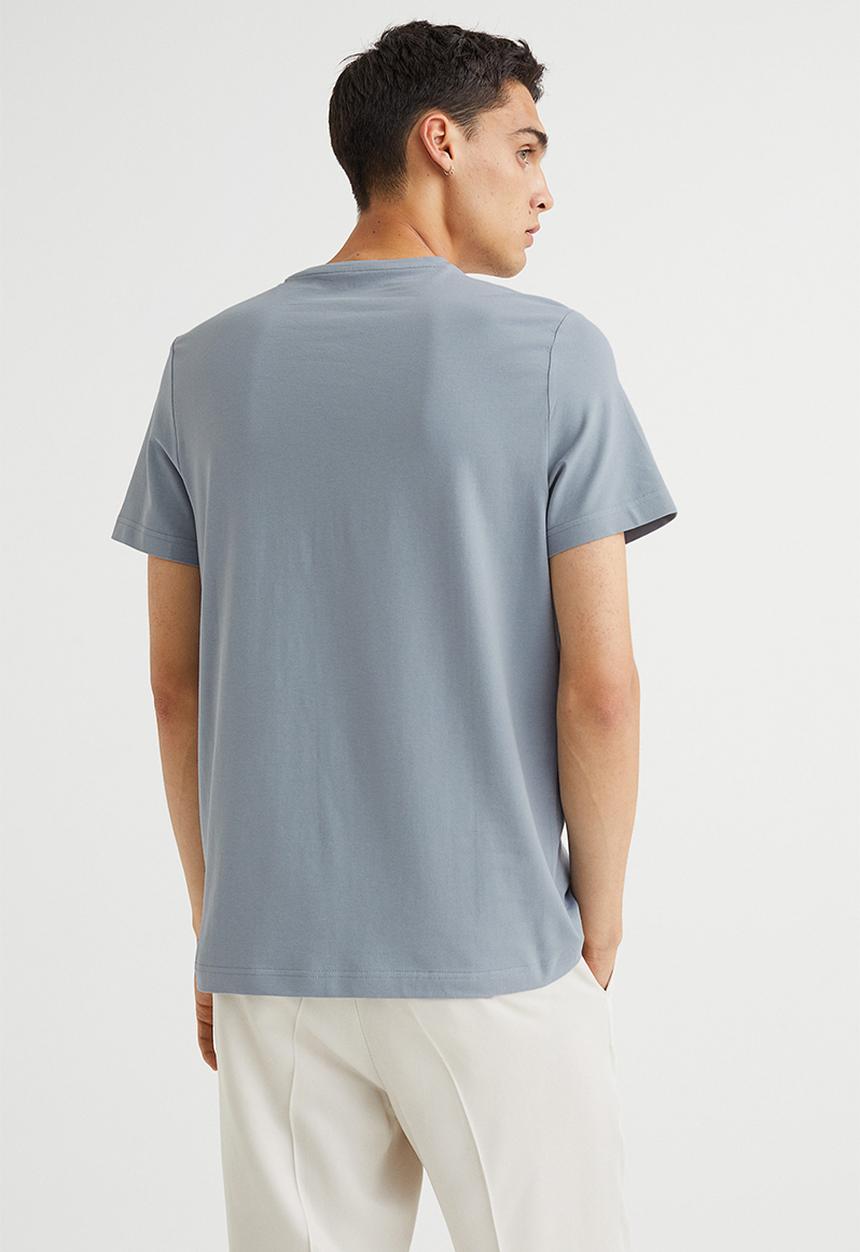 H&M - Slim fit round-necked T-shirt - grey