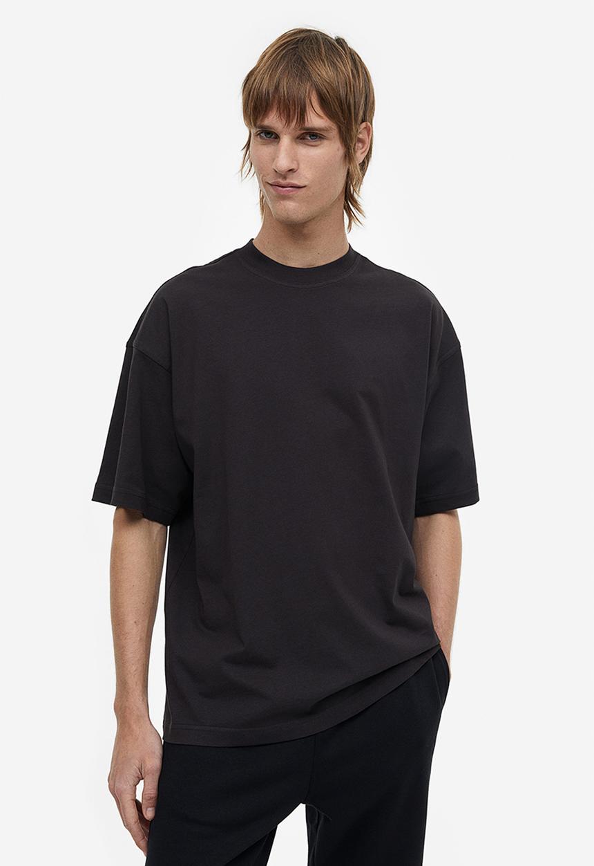 H&M - Oversized fit cotton T-shirt - black