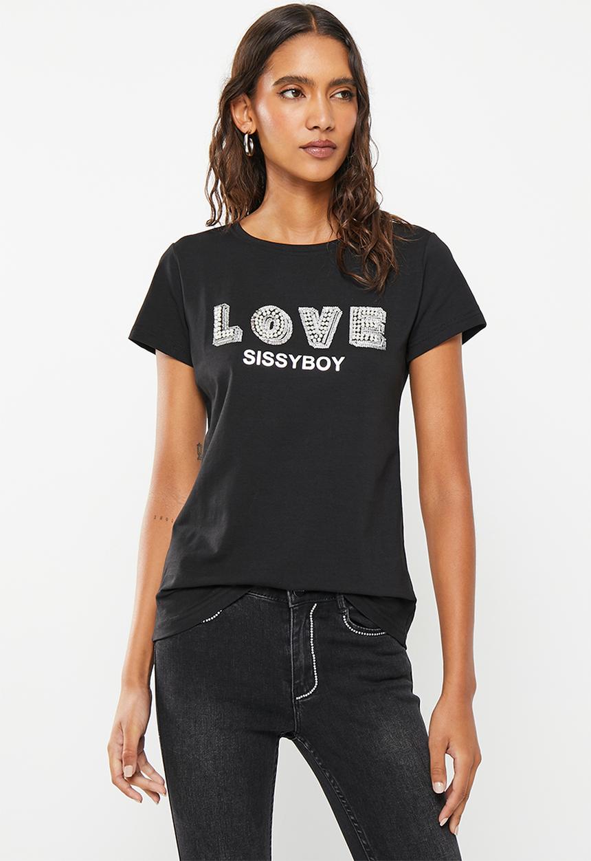 SISSY BOY - Heartland: regular fit top with short sleeves - black