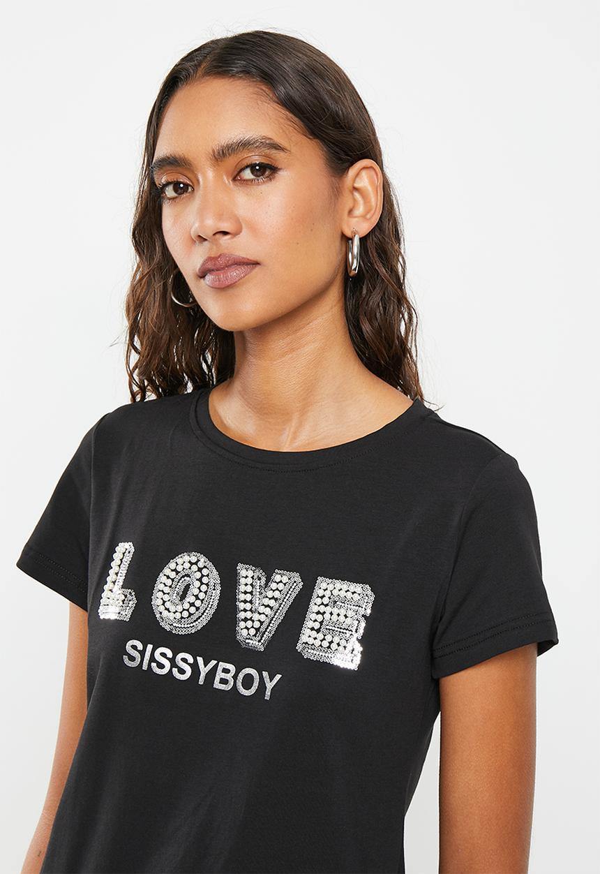 SISSY BOY - Heartland: regular fit top with short sleeves - black