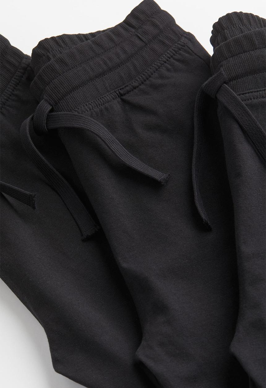 H&M - 3 Pack cotton jersey joggers - black