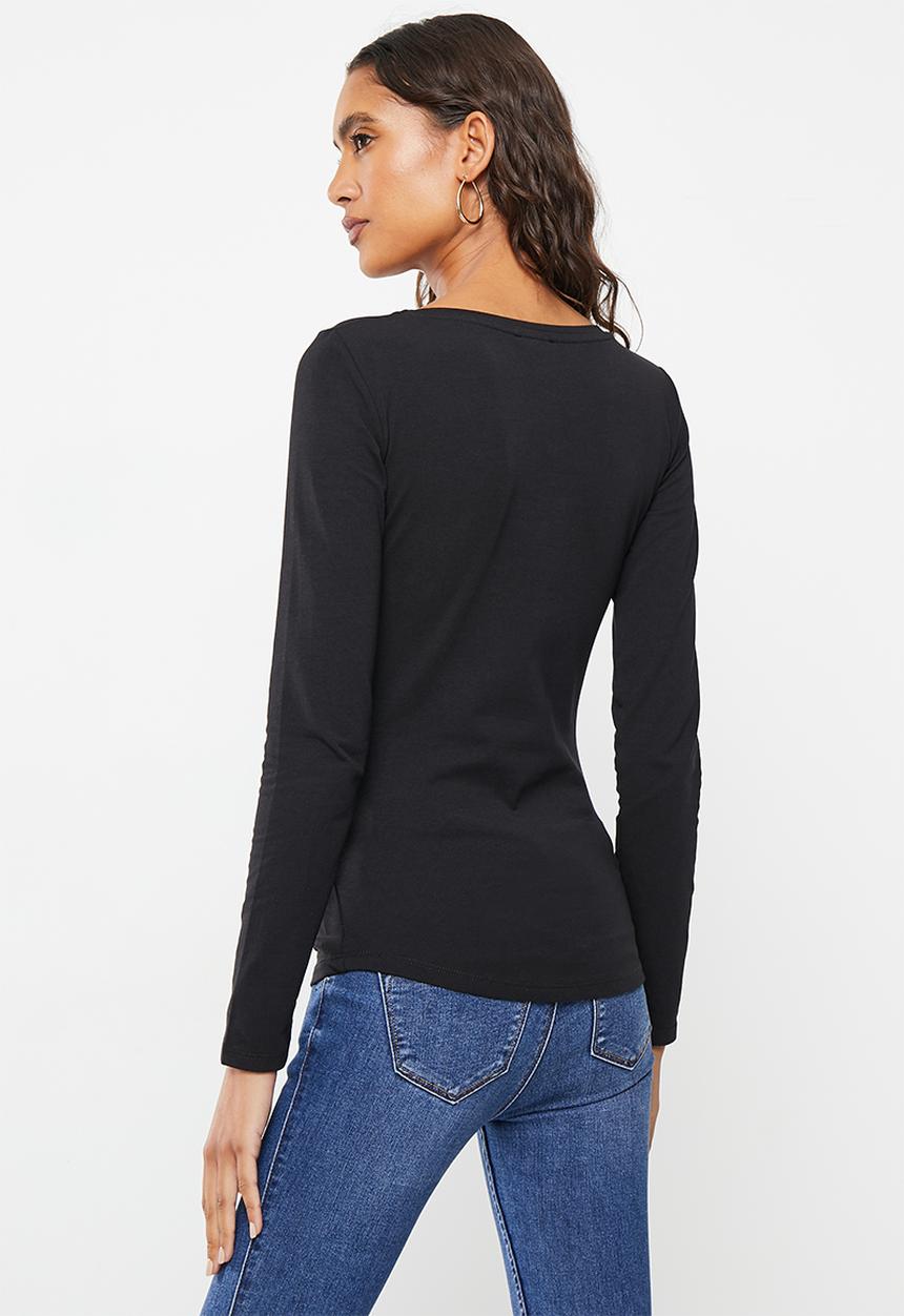SISSY BOY - Eula: fitted top with long sleeves - black