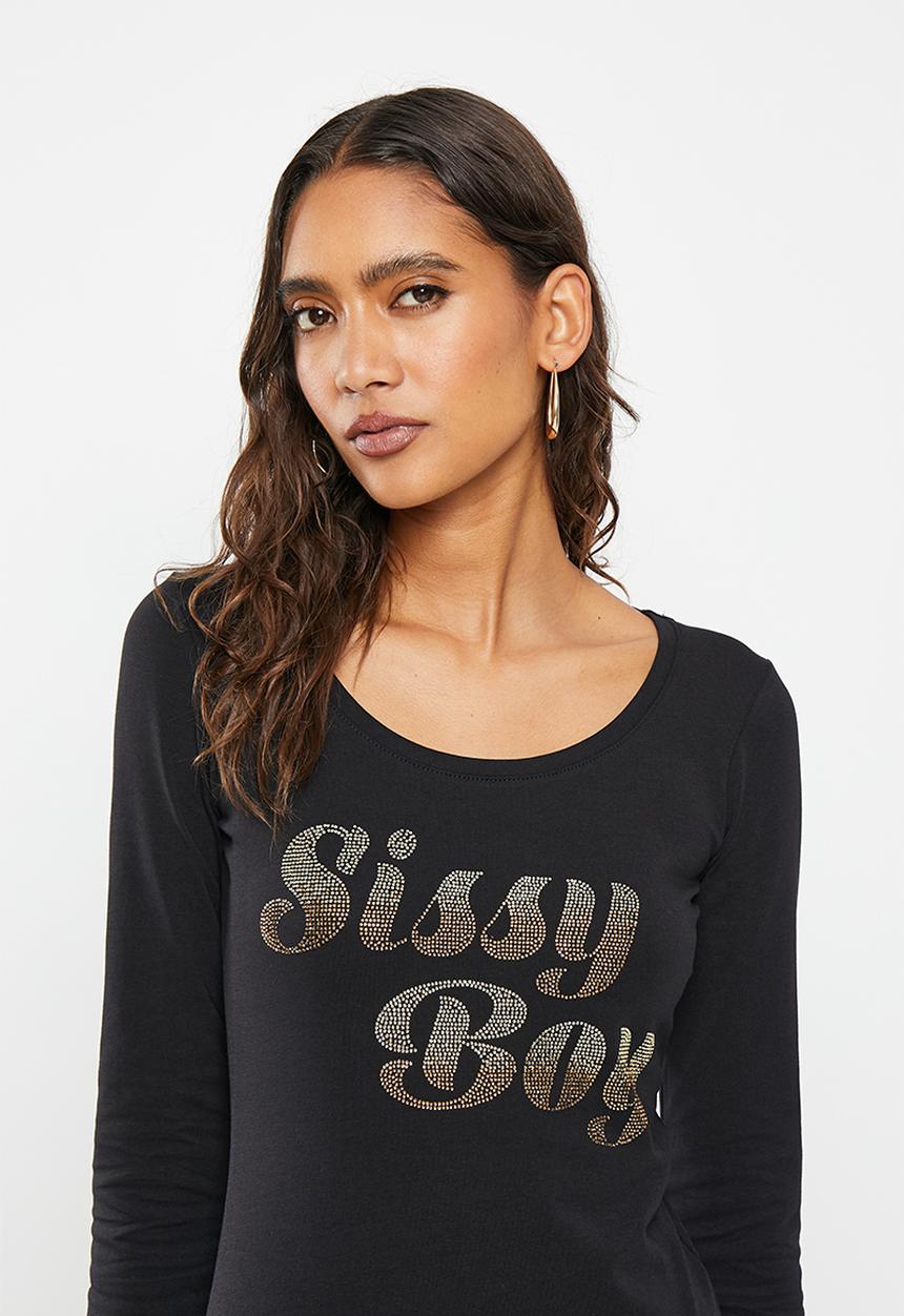 SISSY BOY - Eula: fitted top with long sleeves - black