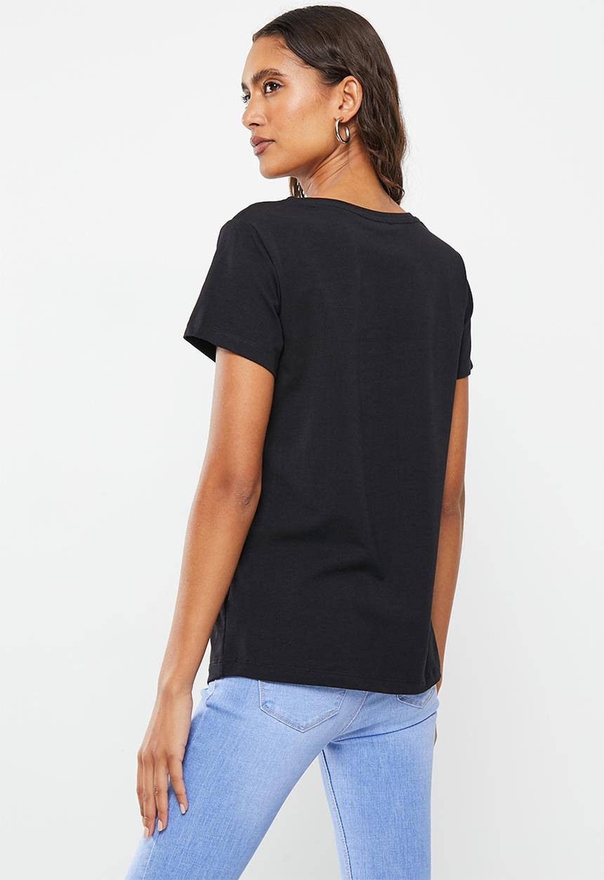 SISSY BOY - Gina gina: regular fit top with short sleeves - black