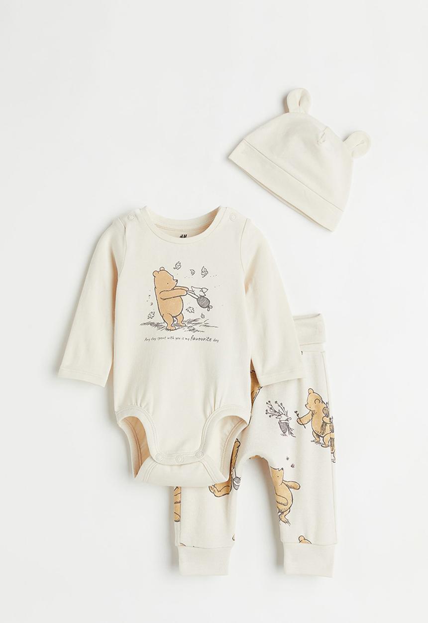 H&M - 3-Piece jersey set - cream/winnie the pooh