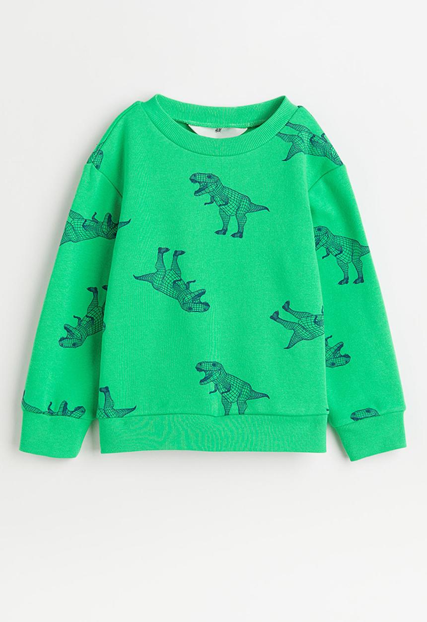 H&M - Sweatshirt - bright green/dinosaurs