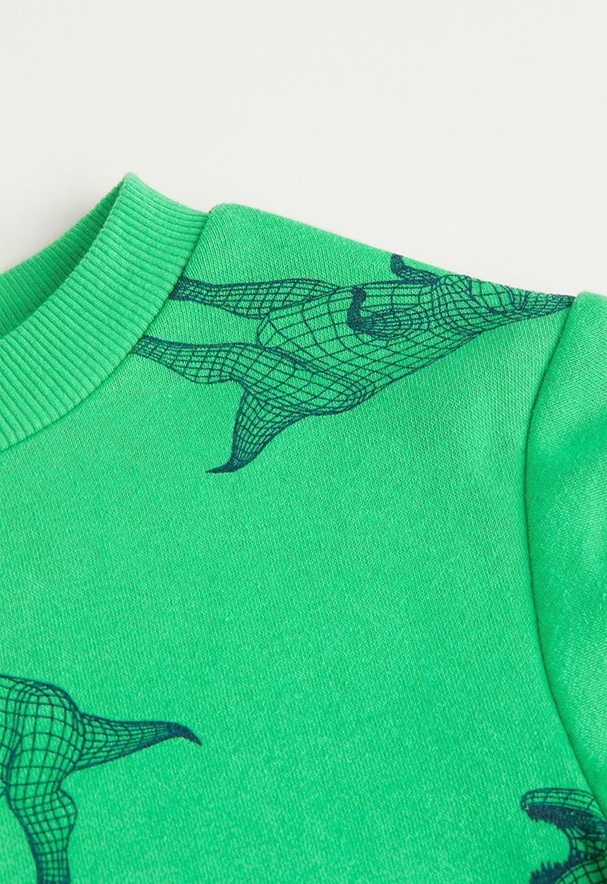 H&M - Sweatshirt - bright green/dinosaurs