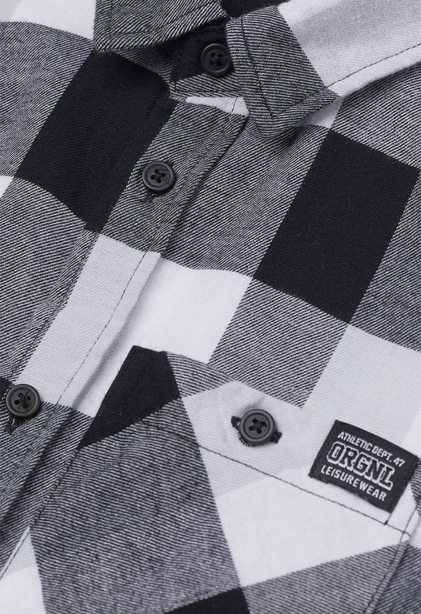 H&M - Cotton flannel shirt - black/checked