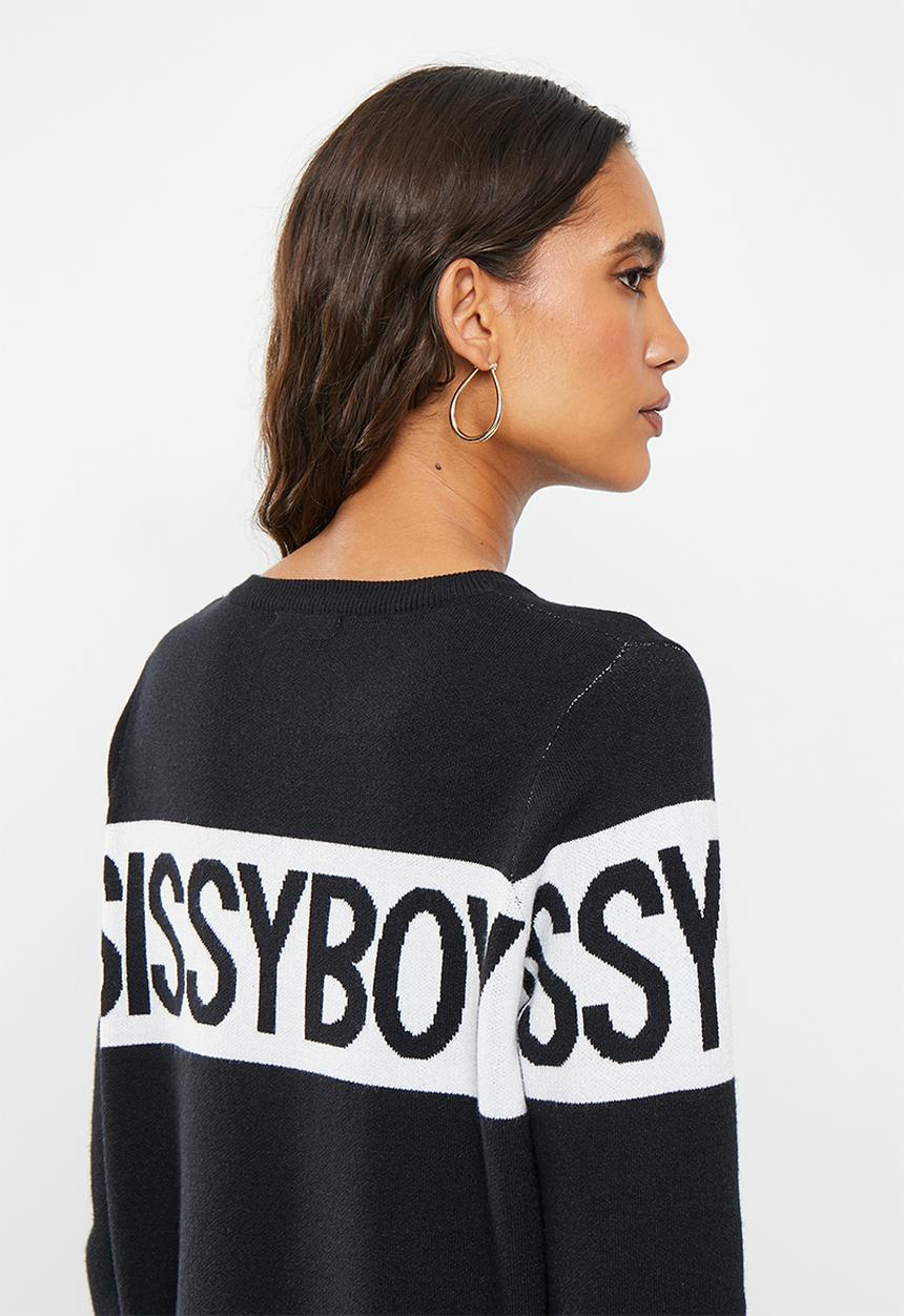 SISSY BOY - Xani: basic knitted sweater - black/white