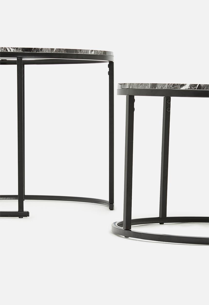H&S - Cairo nested coffee tables - white & black