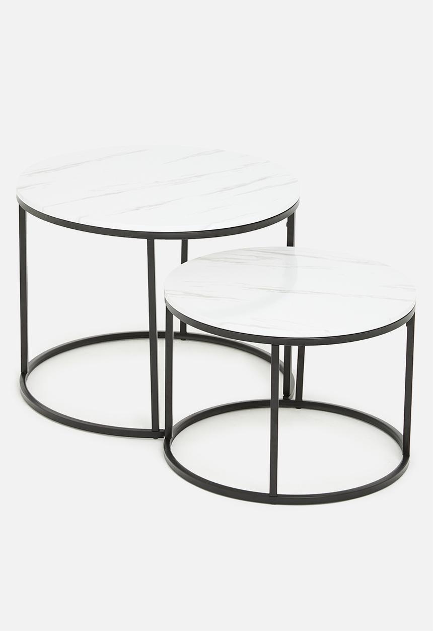 H&S - Cairo nested coffee tables - white & black