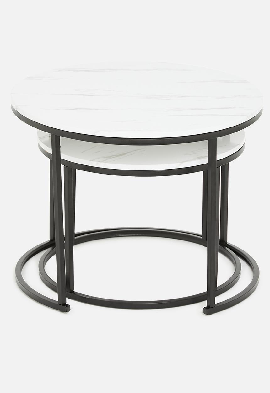 H&S - Cairo nested coffee tables - white & black