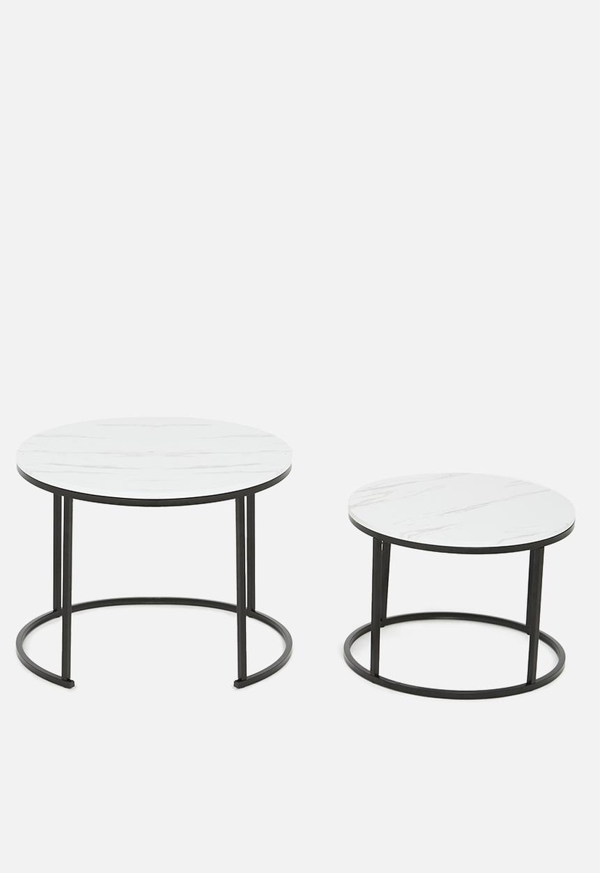 H&S - Cairo nested coffee tables - white & black