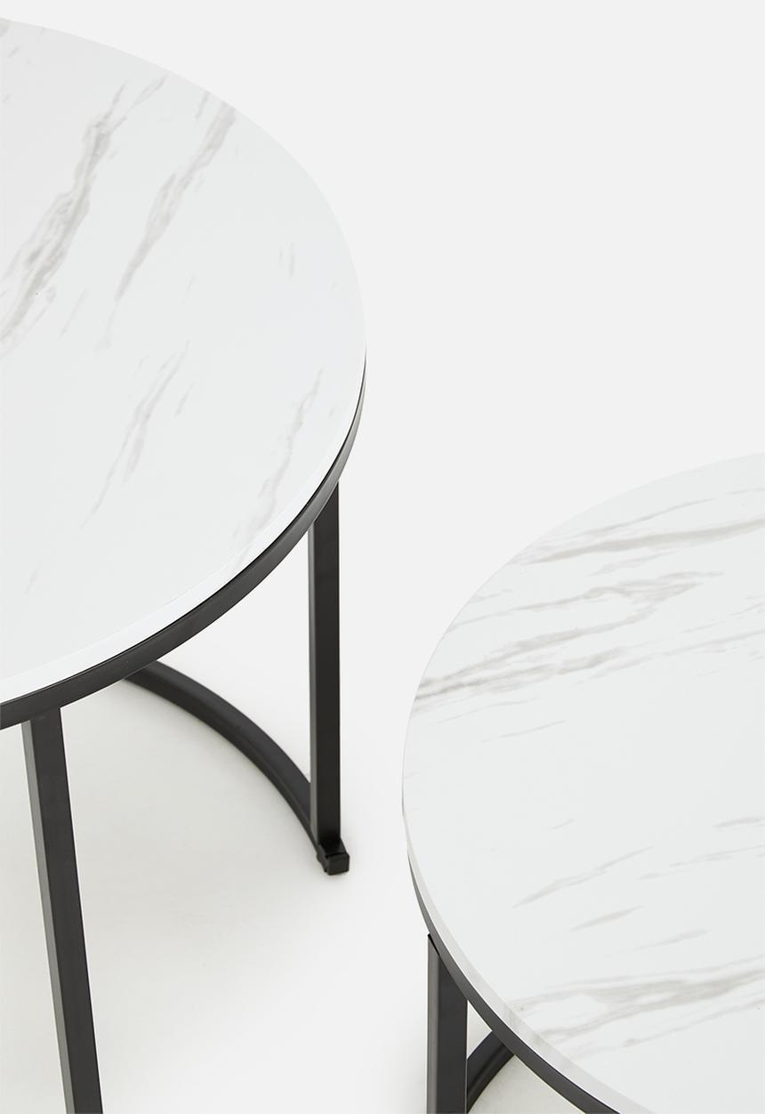 H&S - Cairo nested coffee tables - white & black